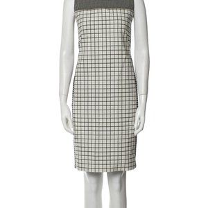 Akris Punto Medium Dress ~ Mainly White with Brown Square Outlines